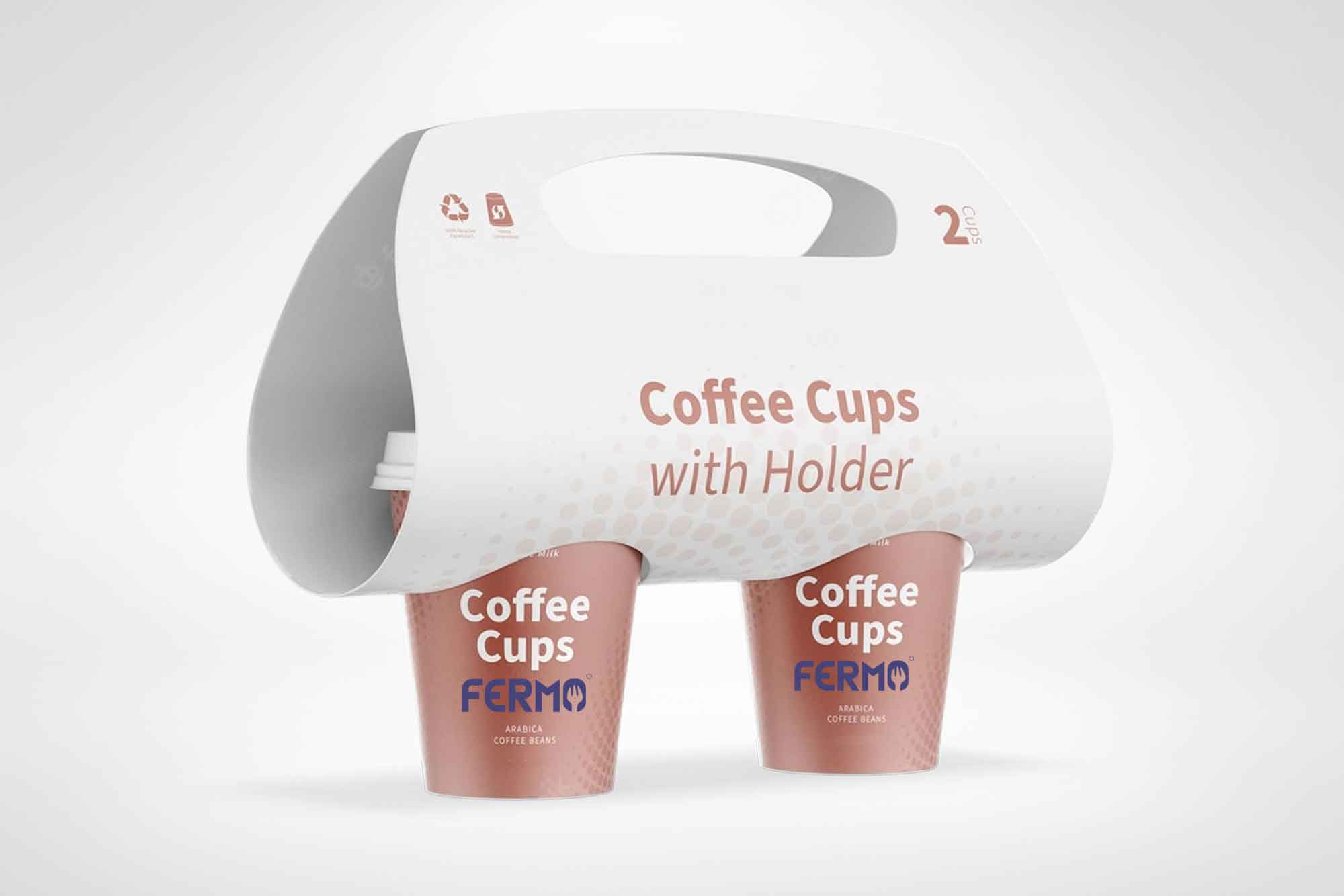 Coffee cups with holder