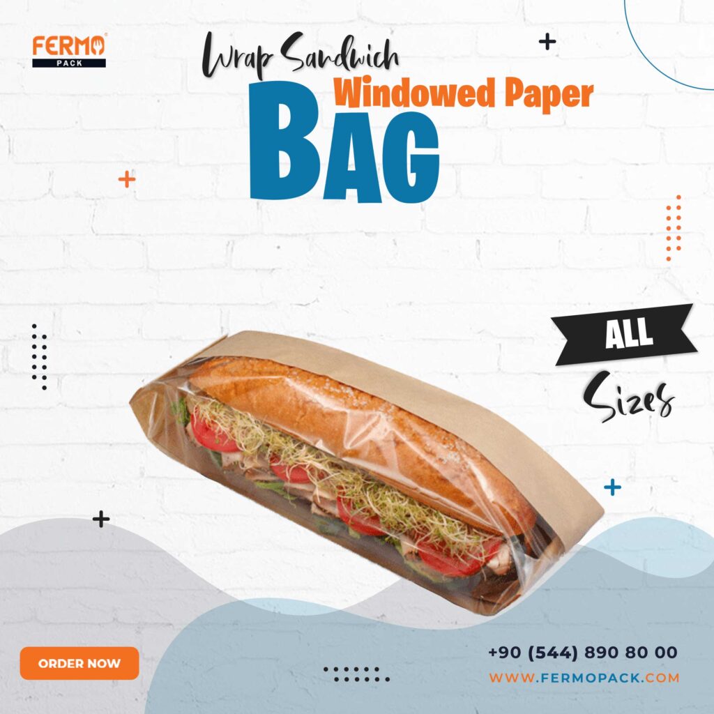 Wrap sandwich windowed Grease Proof Paper Bag
