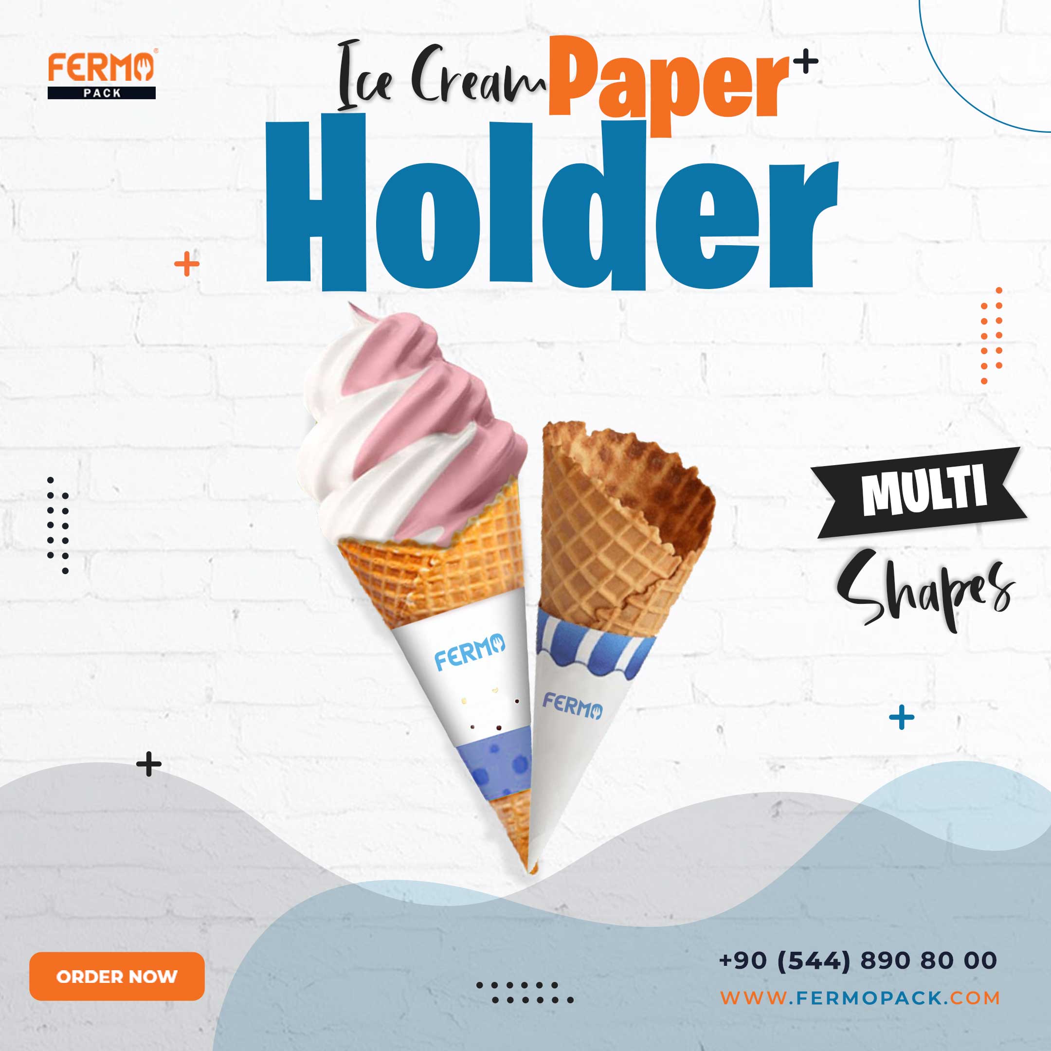 Paper ice cream cone holder fermo pack